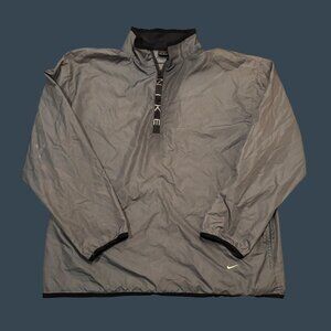 Nike Mens Gray Half-Zip Windbreaker Jacket Size XXL Polyester Lightweight